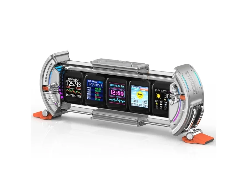 Divoom Times Gate II Cyberpunk Digital Clock - Grey