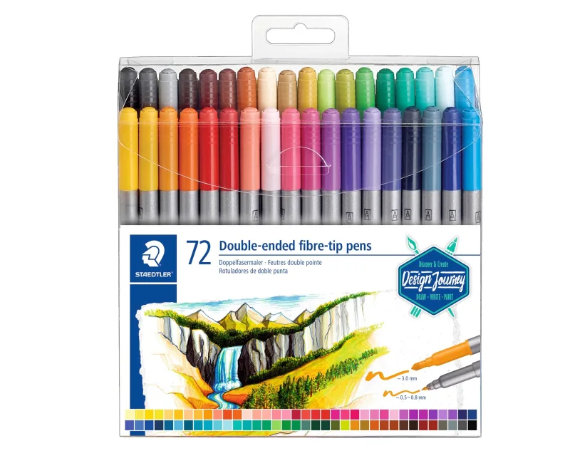 Staedtler Kaksipäiset kuitukärkikynät 72 kpl