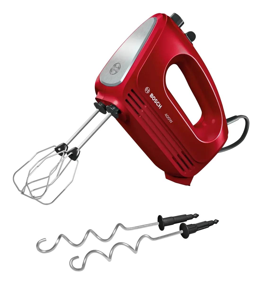Bosch CleverMixx, Käsisekoitin, Punainen, Ruostumaton teräs, Vaivaus, Sekoitus, Vatkaaminen, 1,4 m, Muovi, Ruostumaton teräs