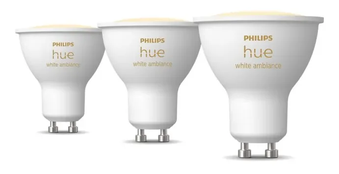 Philips Hue White Ambiance GU10 (3 kappaleen pakkaus) - älykäs LED-kohdelamppu, valkoinen