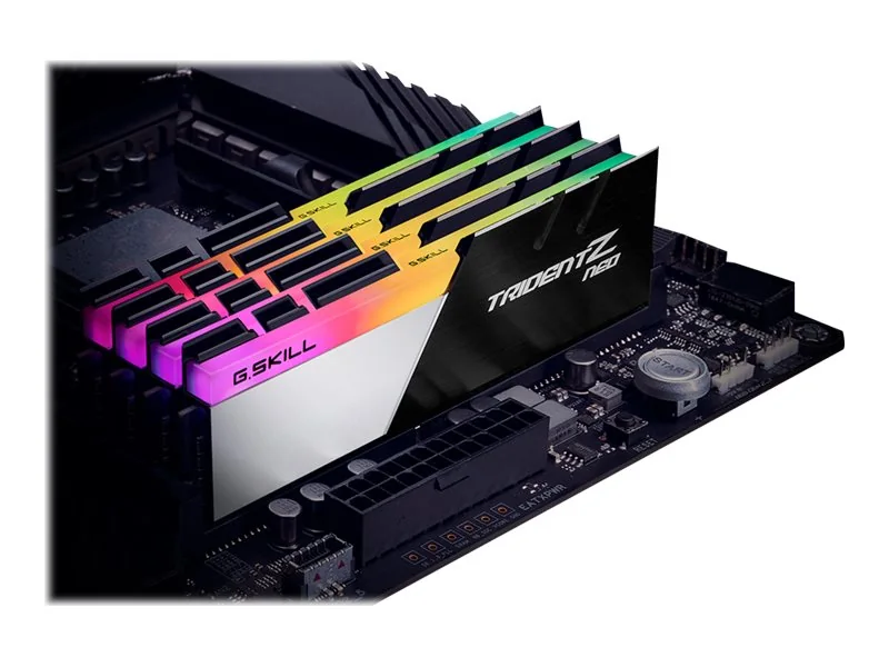 G.Skill TridentZ Neo Series - DDR4 - Kit - 32 GB: 2 x 16 GB - DIMM 288-PIN - 3600 MT/s / PC4-28800 - CL16 - 1,35 V - puskuroimaton - ei-ECC - harjattu musta, harjattu musta alumiini, jauhemaalattu hopea