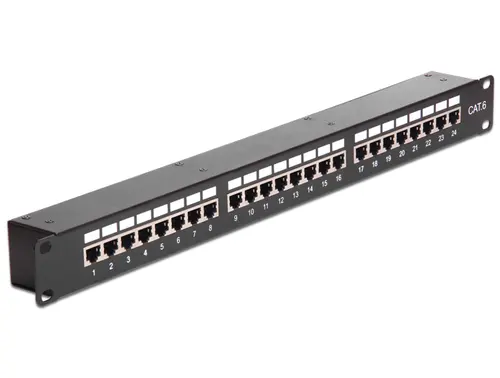 DeLOCK 19" Coupler Patch Panel 24-Port Cat.6