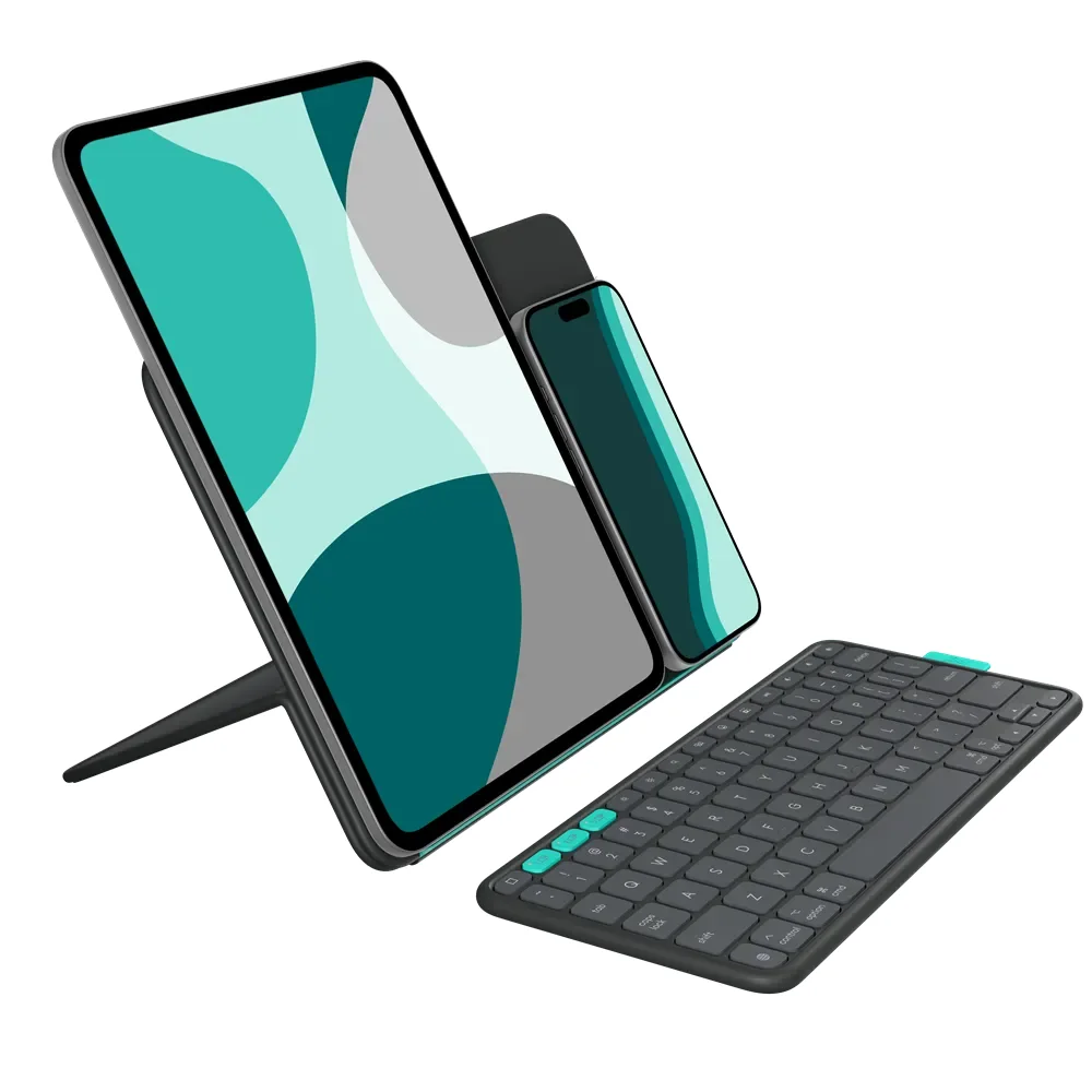 Logitech Flip Folio iPad Pro 11" (M4) & Air 11" (M2 & M3) & iPad Air (5th Gen) - Näppäimistö & Foliosetti - Pohjoismainen - Musta