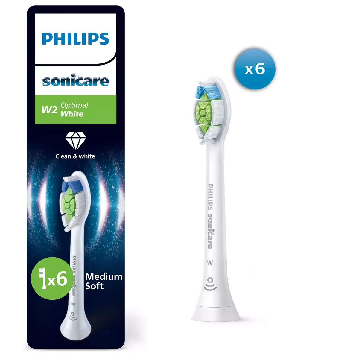 Sonicare-valkaisevat hammasharjan päät, 6 kpl, keskikokoiset