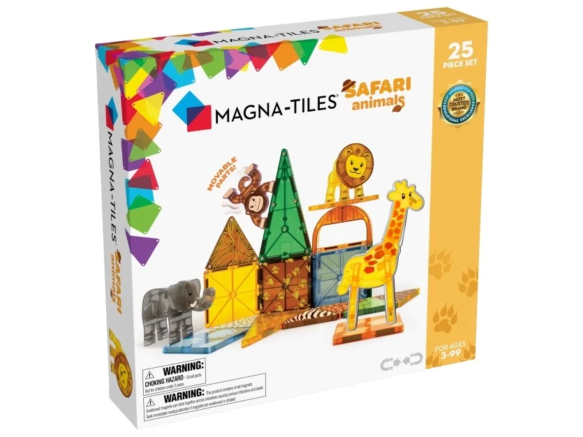 Magna-Tiles Safari Animals magnetic building set, 25 pieces