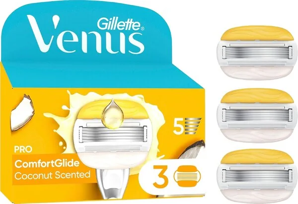 Naisten partahöylän terät – 5 terää, kookoksen tuoksu, 3 kpl