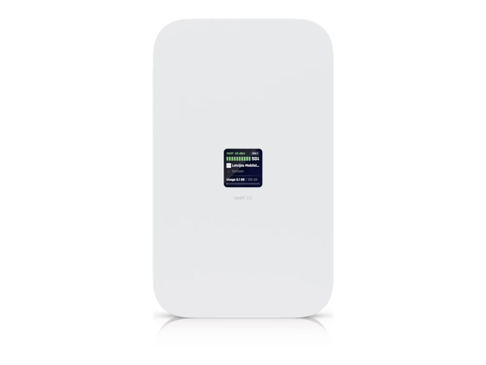 Ubiquiti UniFi 5G Max, Matkapuhelinverkon modeemi, Valkoinen, Polykarbonaatti (PC), Alumiini, Pöytä-/Seinä-/Ikkuna-asennus, 3,3 cm (1.3), 2.5 Gigabit Ethernet
