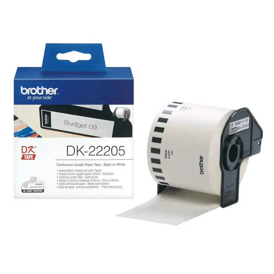 Brother DK22205 / Continuous Pituus Paper Tape 62mm x 30.48m