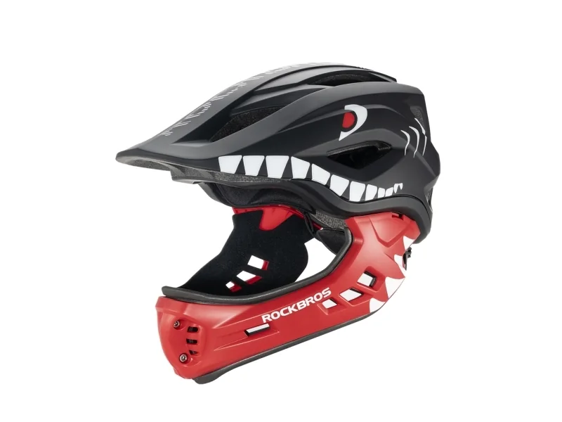 Rockbros TT-32005 Shark lasten pyöräilykypärä irrotettavalla leualla koko M (54-58) - musta