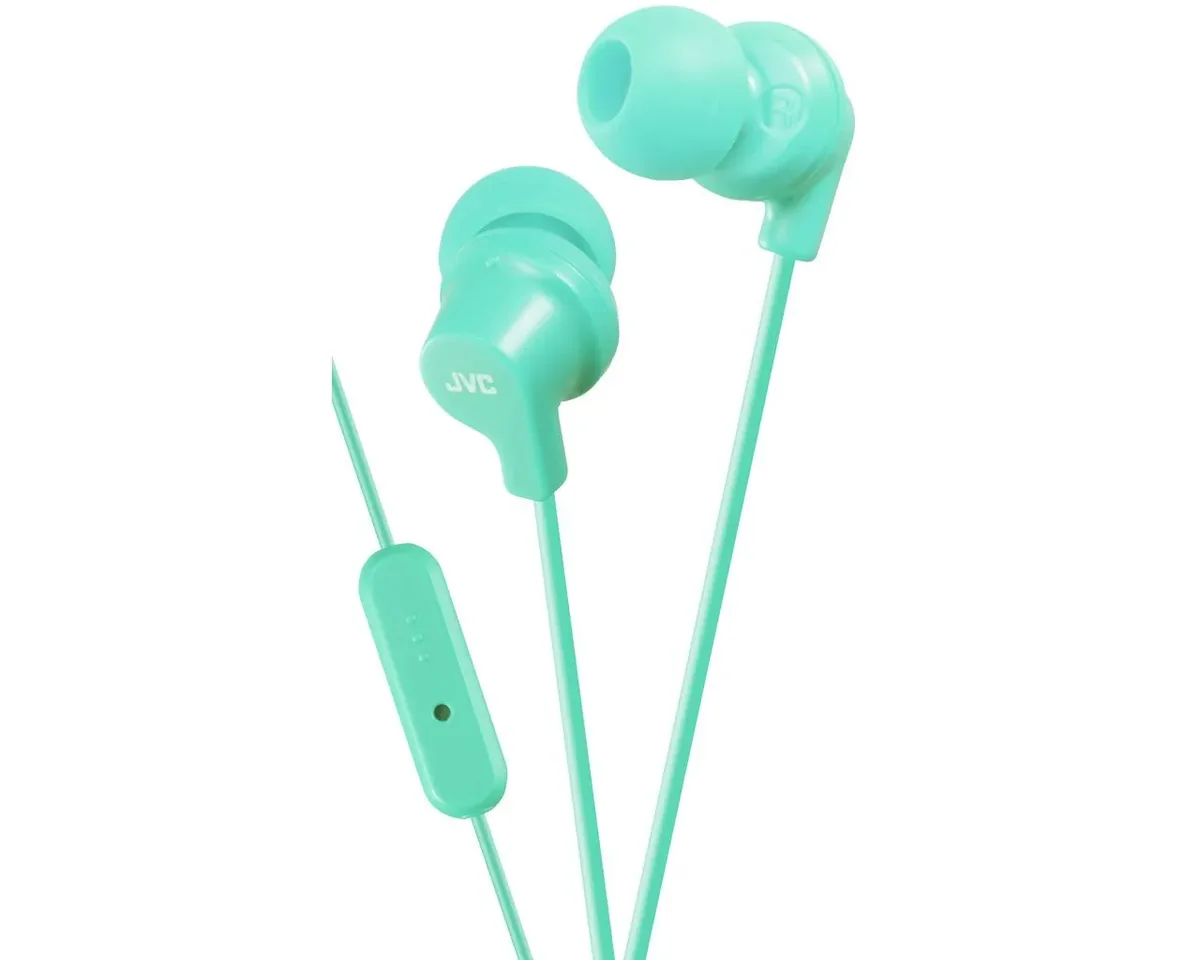 JVC In Ear Headphones with remote and microphone. Mint