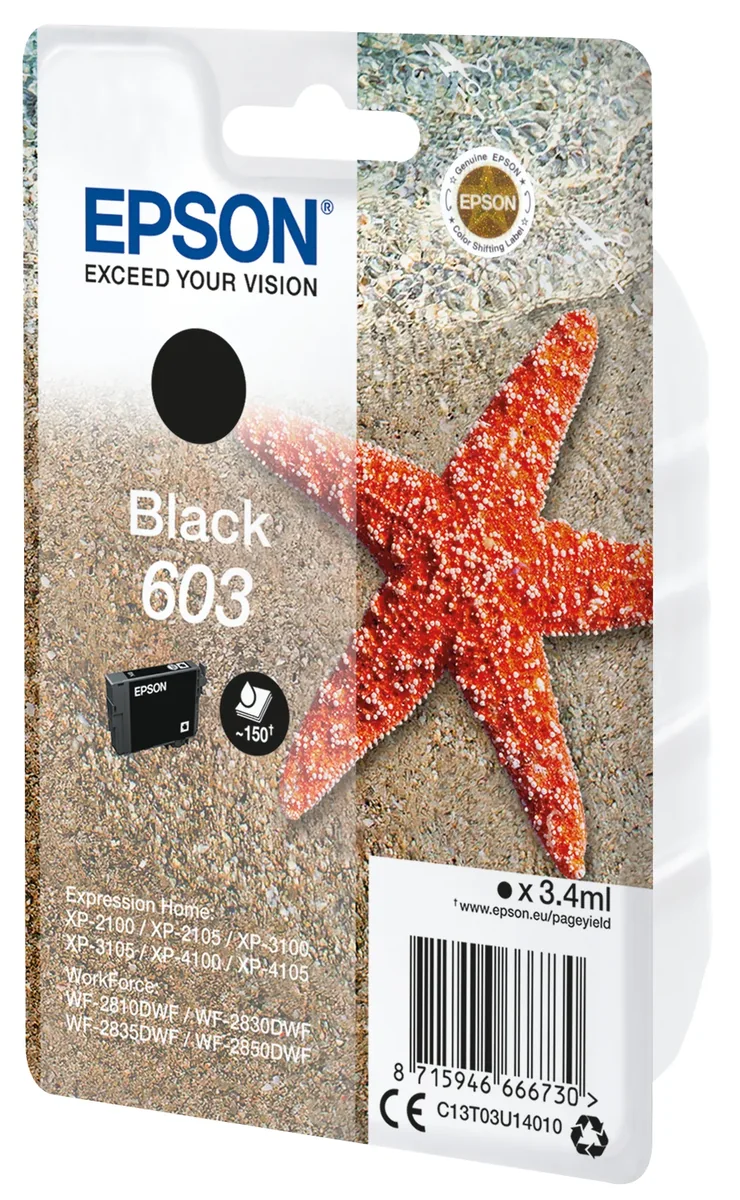 Epson 603 -mustekasetti, 3.4 ml, musta