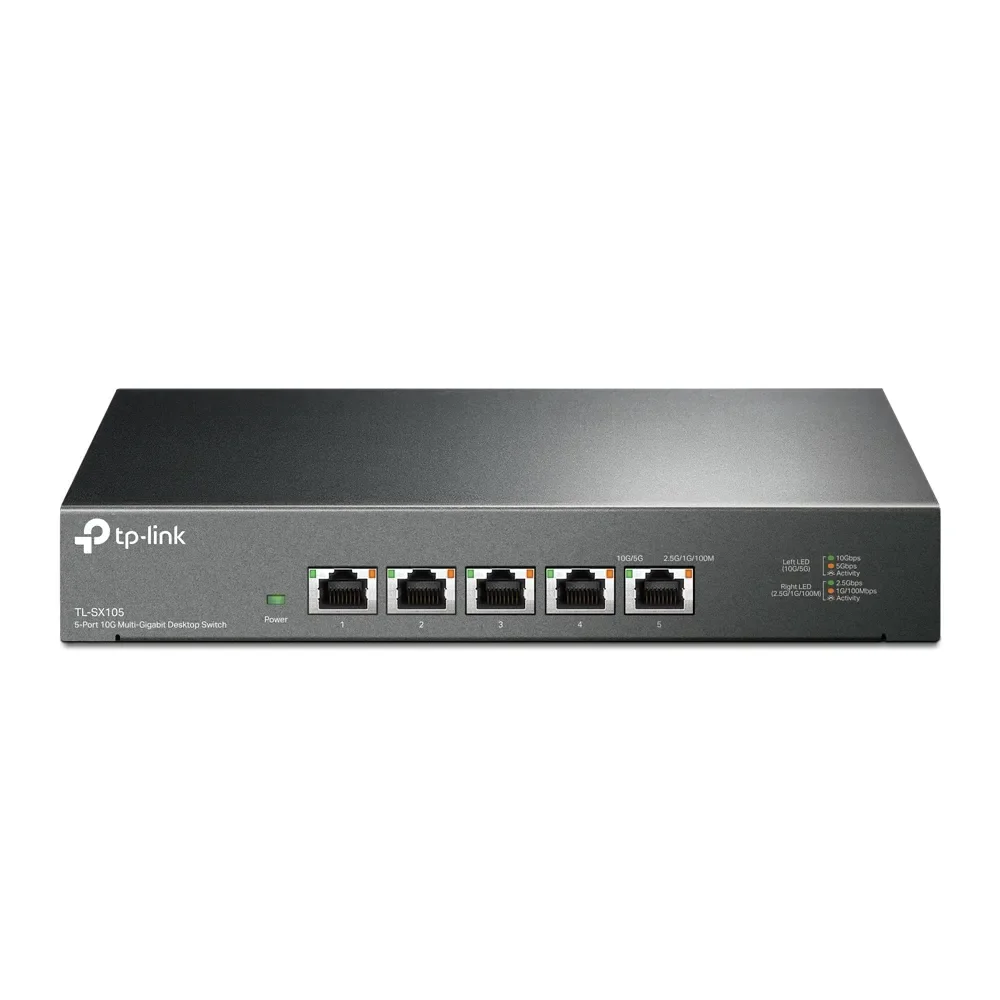 TP-Link TL-SX105 - 5-porttinen 10 gigabitin hallitsematon pöytäkytkin, Musta