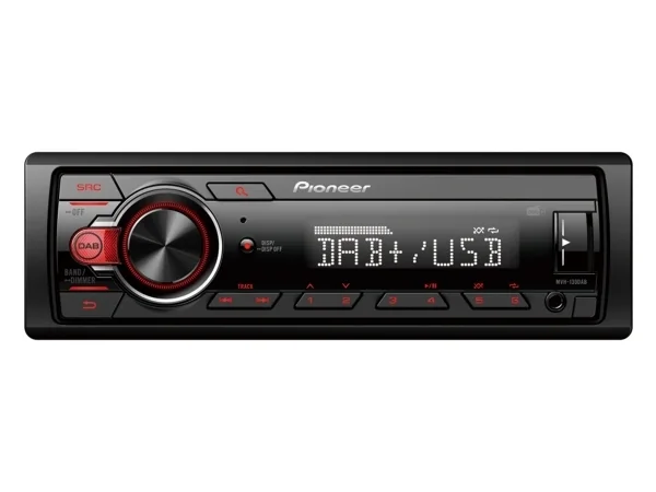 Pioneer MVH-130DAB, Musta, Punainen, 1 DIN, 200 W, 50 W, Android, Rotaatio