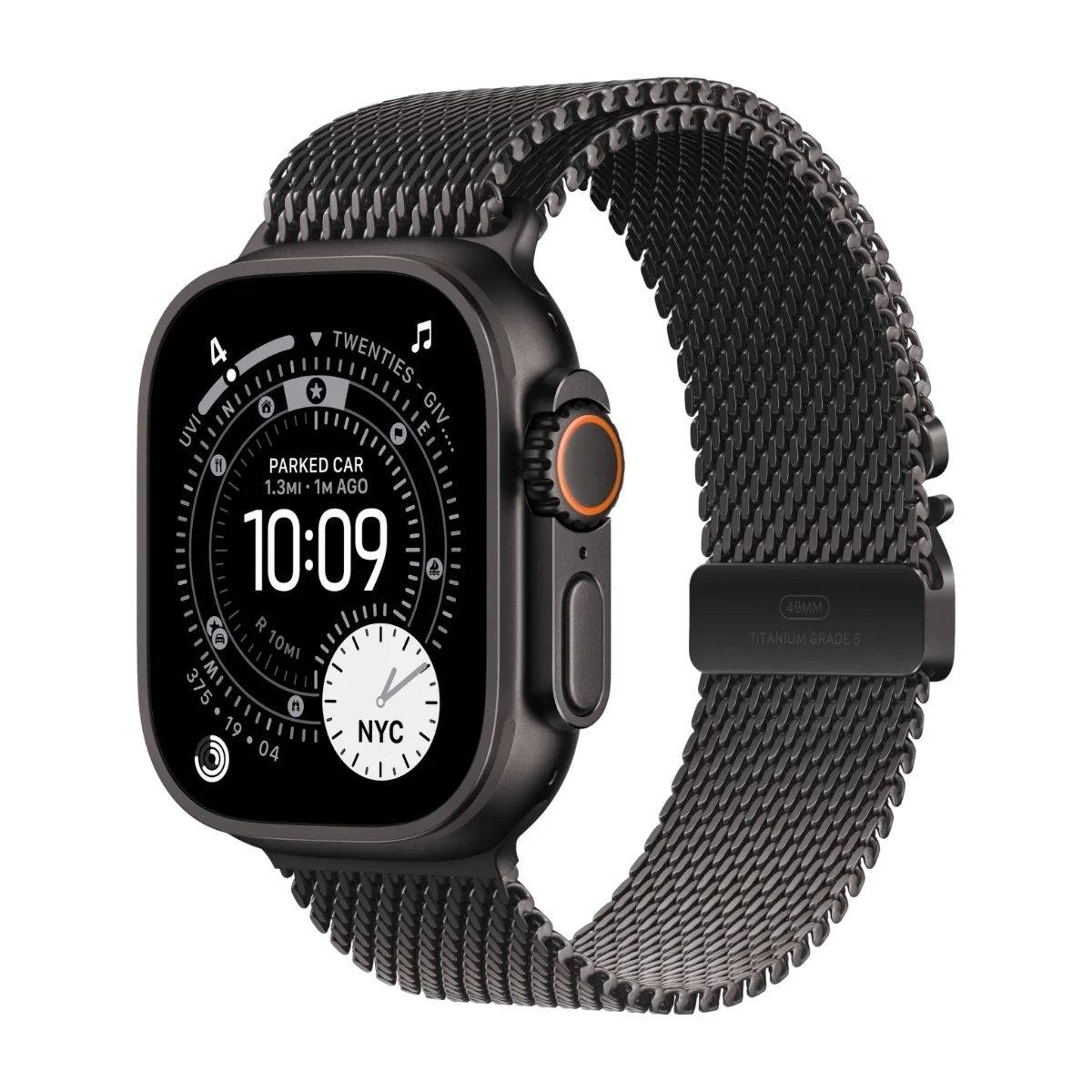Apple Watch Ultra 3 GPS + Cell 49 mm musta titan, musta titaaninen milanolaisranneke - S