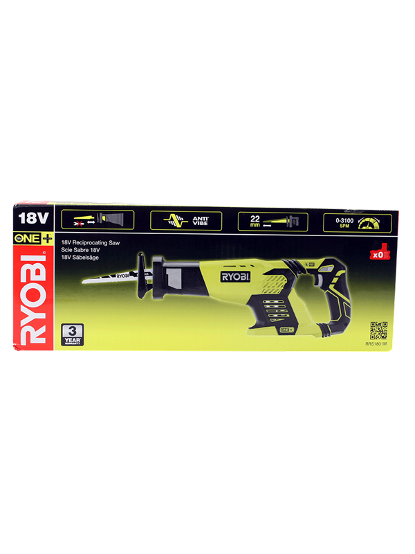 Ryobi RRS1801M, Musta, Vihreä, 2,2 cm, 18 cm, 81,5 dB, 92,5 dB, Akku - SOLO