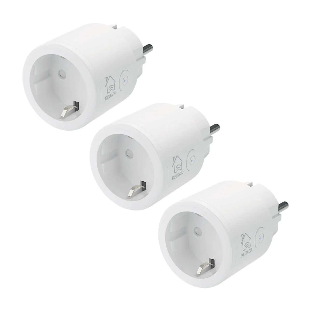 Deltaco DELTACO SMART HOME älypistorasia, Wi-Fi, 1xCEE 7/3, 10A, ajastin, 3kpl