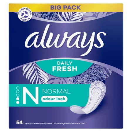 Always Daily Fresh Normal Odour Lock Pikkuhousunsuojat - 54 kpl