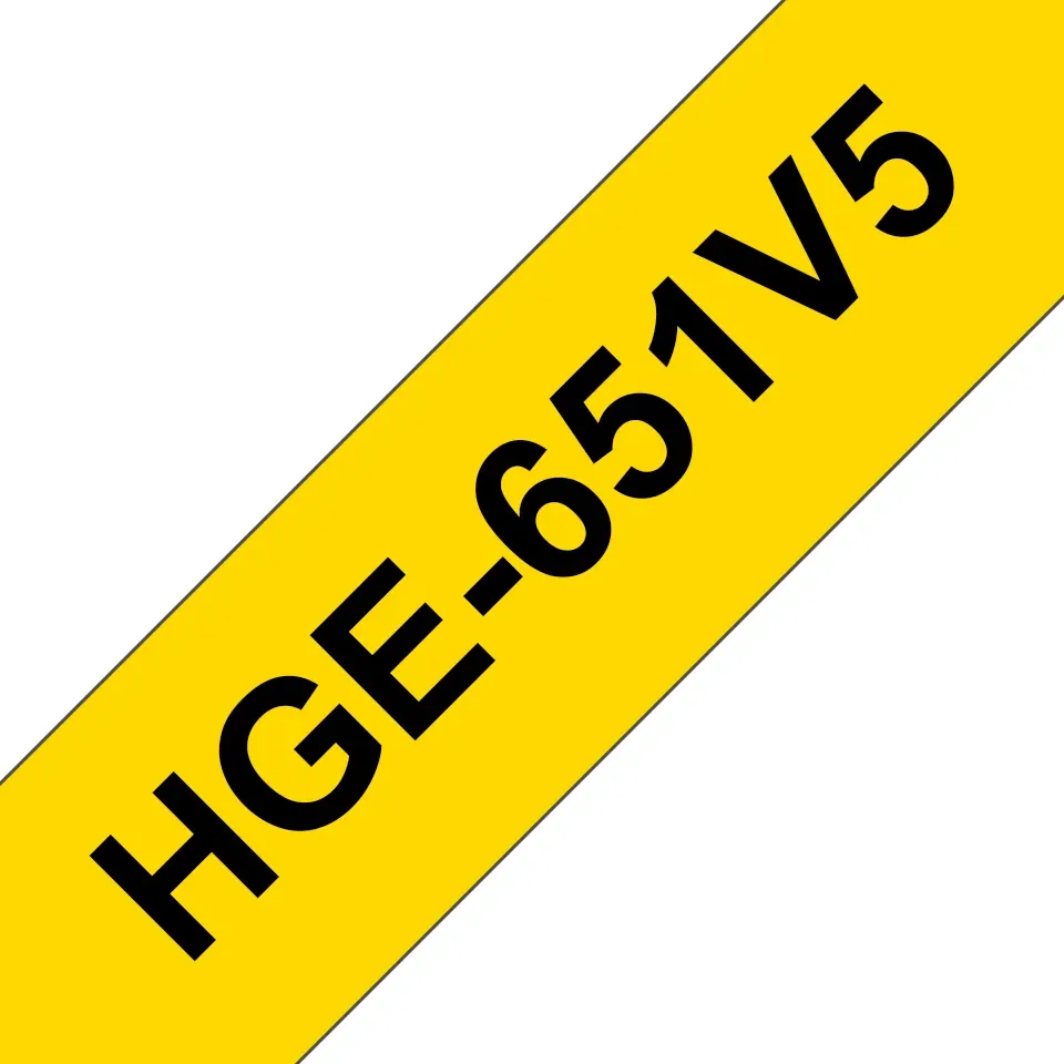 Brother Tape 24mm Hge-651v5 Musta/keltainen 5-pack