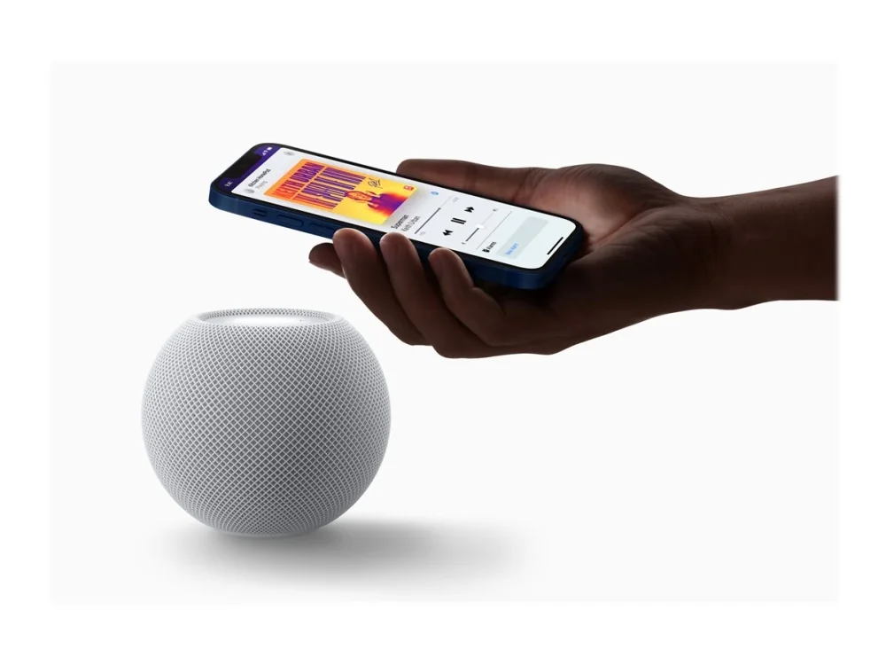Apple HomePod mini, Apple Siri, Pyöreä, Valkoinen, Koko alue, Kosketus, Apple Music, TuneIn
