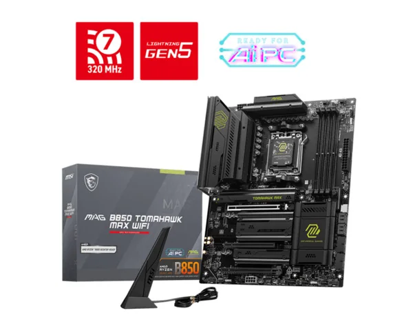 MSI MAG B850 TOMAHAWK MAX WIFI Emolevy - AMD B850 - AMD AM5 - DDR5 RAM - ATX