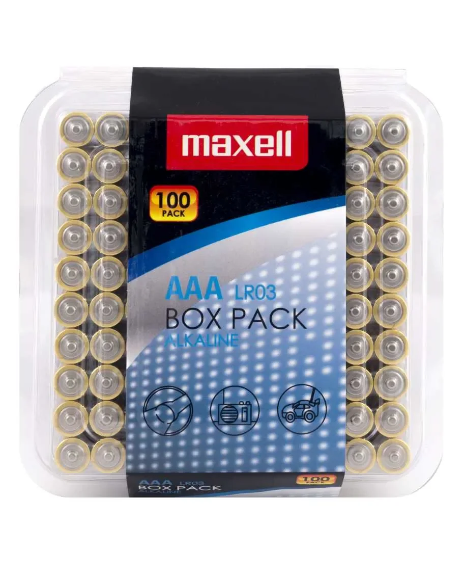 Maxell 790410, Kertakäyttöinen akku, AAA, Alkali, 1,5 V, 100 kpl, 10,5 mm