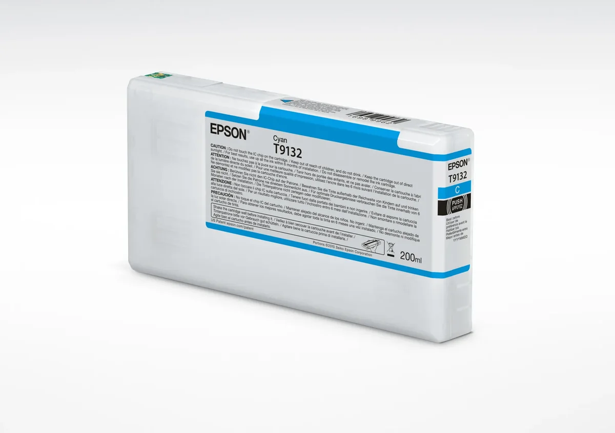 Epson T9132 Cyan Ink Cartridge (200ml), Perusvärintuotto, Syaani, 200 ml, 1 kpl, Kertapakkaus