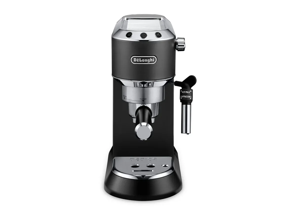 De’Longhi Dedica Style EC685.BK Manuaaliset kahvikoneet, Musta, Espressokone, 1,1 L, Kahvinappi, Jauhettu kahvi, 1300 W, musta, Hopea