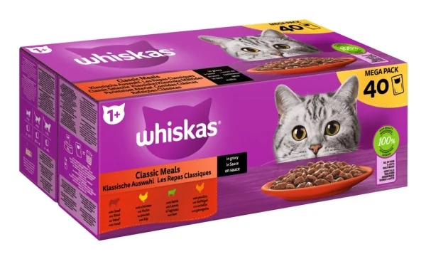 WHISKAS Classic meals in sauce - kissan märkäruoka - 40x85g