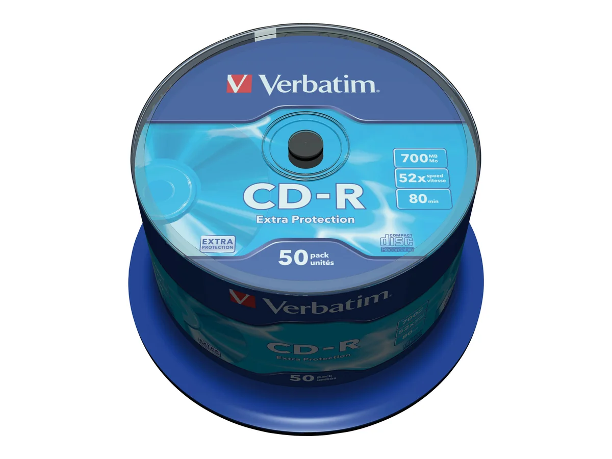 Verbatim CD-R Extra Protection, 52x, CD-R, 700 MB, Akseli, 50 kpl