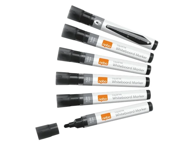 Nobo Liquid Ink™ valkotaulukynät pyöreä kärki 10 kpl Musta