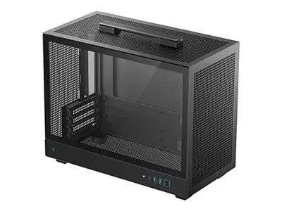 DeepCool CH160 PLUS - Micro-ATX - micro ATX - sivupaneeli ikkunalla (karkaistua lasia) - ilman virtalähdettä (SFX / SFX-L) - musta - USB/Audio