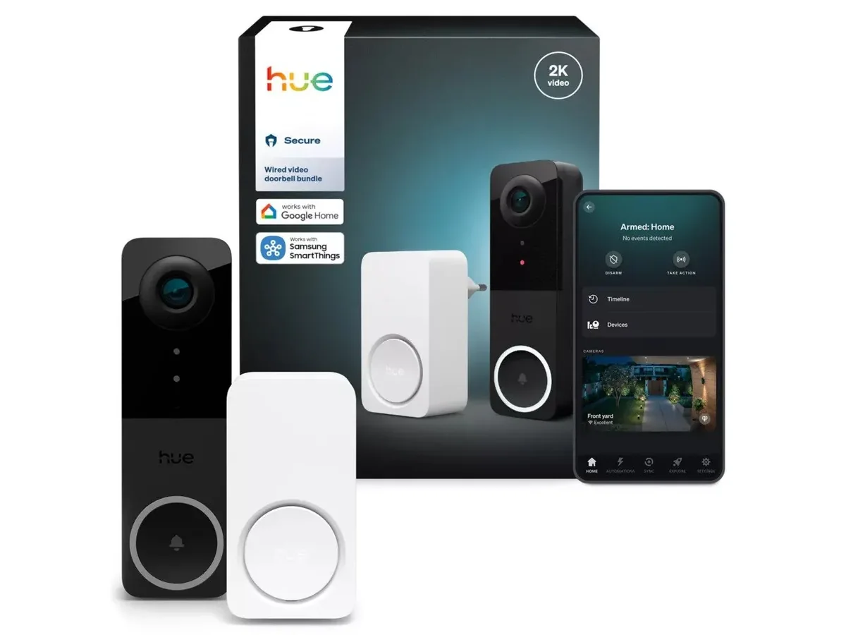 Philips Hue Secure video-ovikello + Smart Chime, tuotepaketti