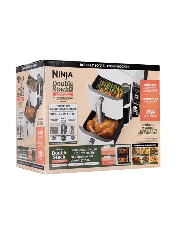 Ninja Double Stack XL 2-tasoinen friteerauskone 9,5 L - SL400EUWH - SL400EUWH