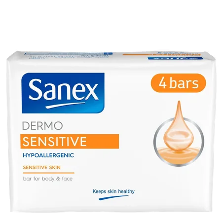 Sanex Dermo Sensitive Hypoallergeeniset Saippuapalat - 4 x 90 g