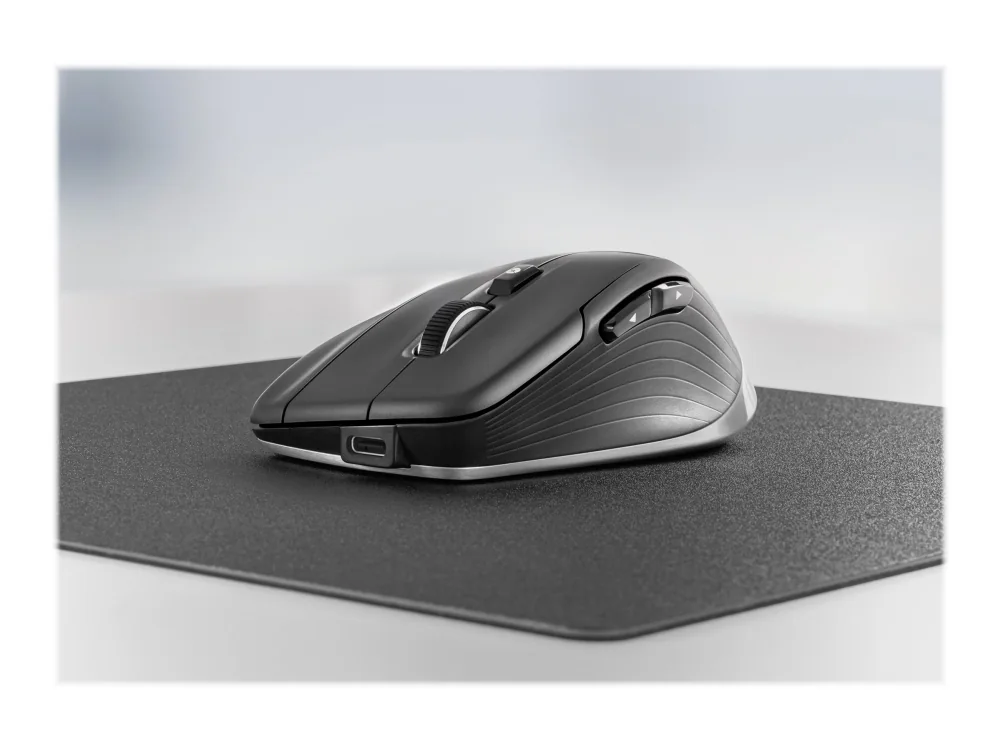 3Dconnexion CadMouse Compact - Mus - ergonominen - optinen - 7 näppäintä - trådløs, kabling - USB, Bluetooth, 2.4 GHz