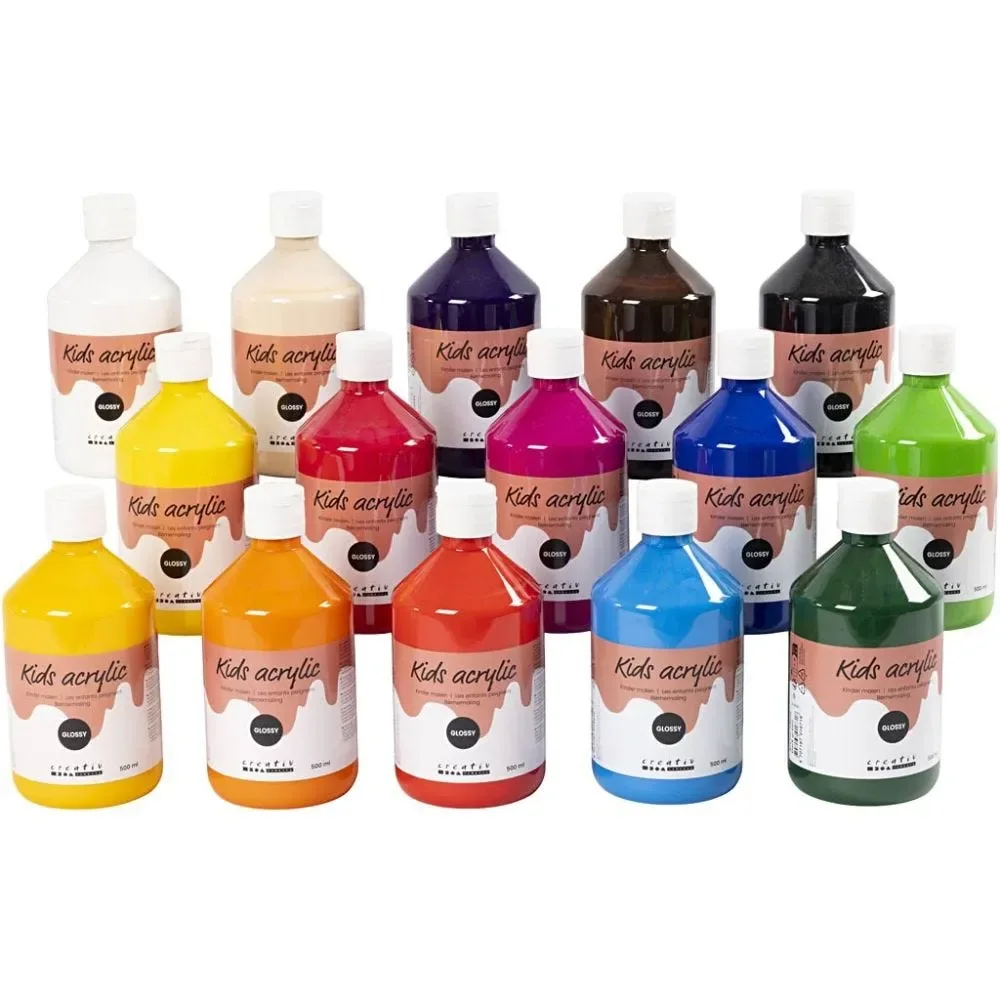 Akryylimaali a-color 01 - kiiltävä, 15 500 ml:n pulloa eri väreissä