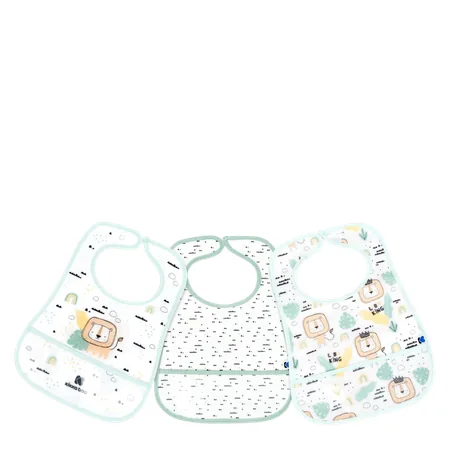 Kikka Boo Eva Terry Bib With Catcher - Savanna Mint - 3 kpl