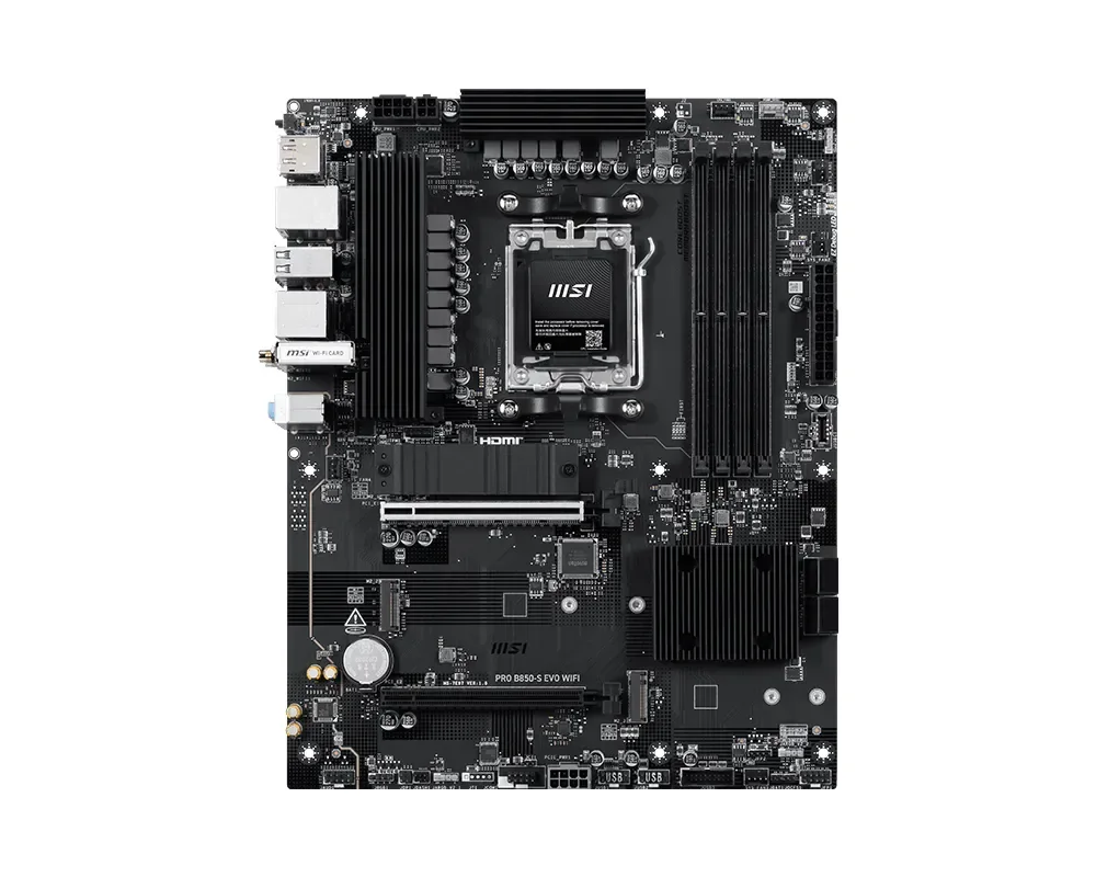 MSI PRO B850-S EVO WIFI Emolevy - AMD B850 - AMD AM5 - DDR5 RAM - ATX