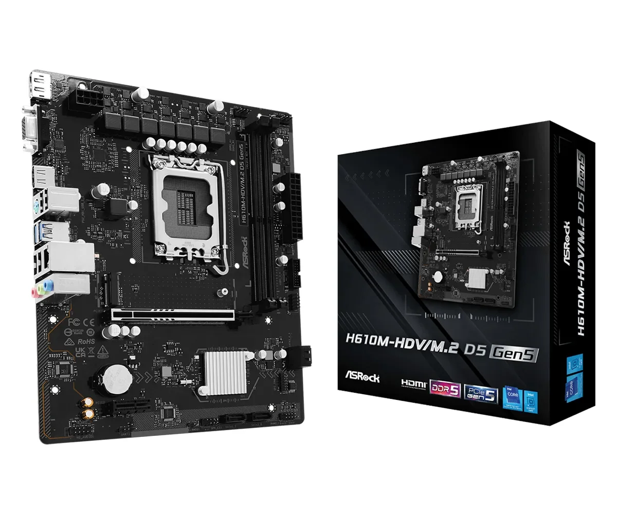 ASRock H610M-HDV/M.2 D5 GEN5 LGA1700 mATX-emolevy