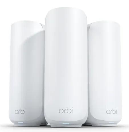 Netgear Orbi RBE373 -mesh WiFi -järjestelmä, Wi-Fi 7, Dual-band, 3 kpl, valkoinen