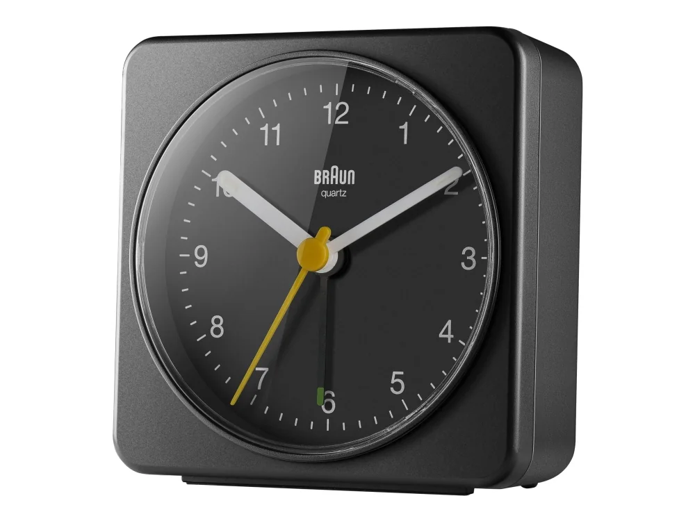 Braun BC03B, Kvartsiherätyskello, Suorakulmio, Musta, Analoginen, Akku, AA