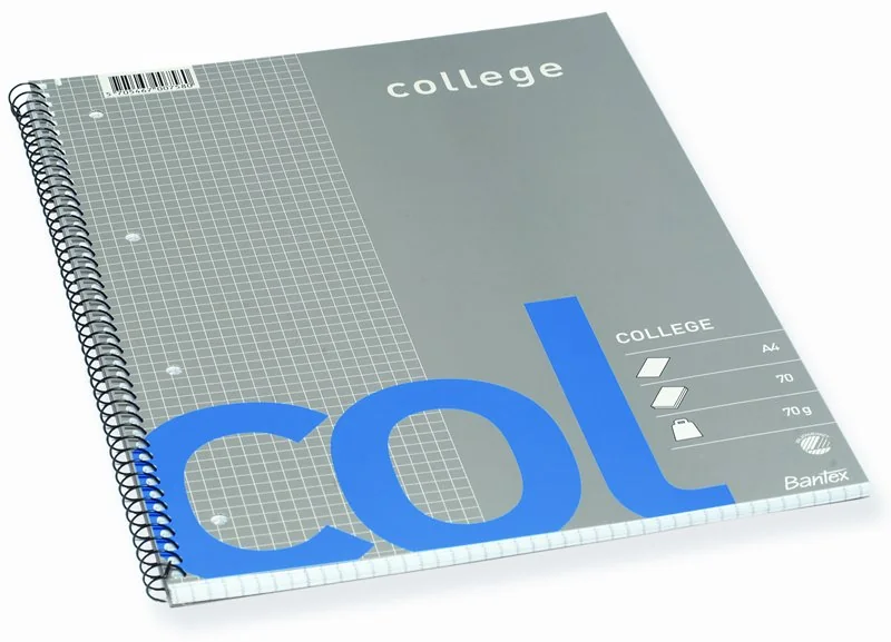 Bantex Col College Pad Squared Punched Holes A4