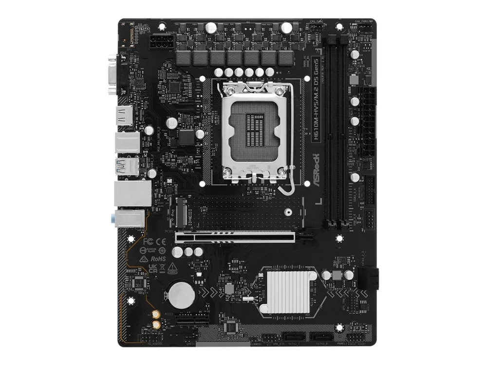 ASRock H610M-HVS/M.2 D5 Gen5 - motherboard - micro ATX - LGA1700 Socket - H610 Emolevy - Intel H610 - Intel LGA1700 - DDR5 RAM - Micro-ATX