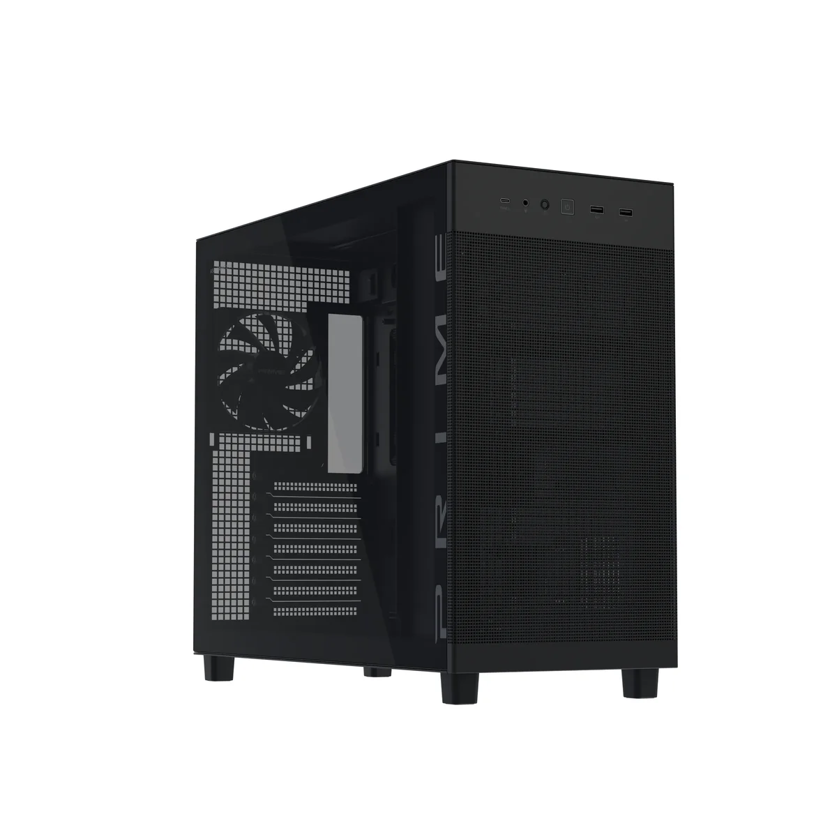 ASUS PRIME AP303 -miditornikotelo ikkunalla, musta