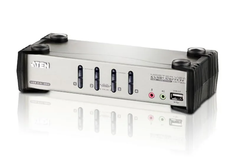 ATEN CS1734B-AT-G, 2048 x 1536 pikseliä, QXGA, 1,02 W, Musta, Metallinen