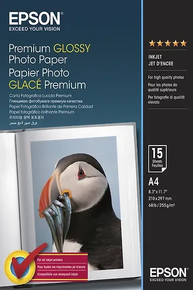 EPSON GLOSSY PHOTO PAPER, A4, 255G, 50