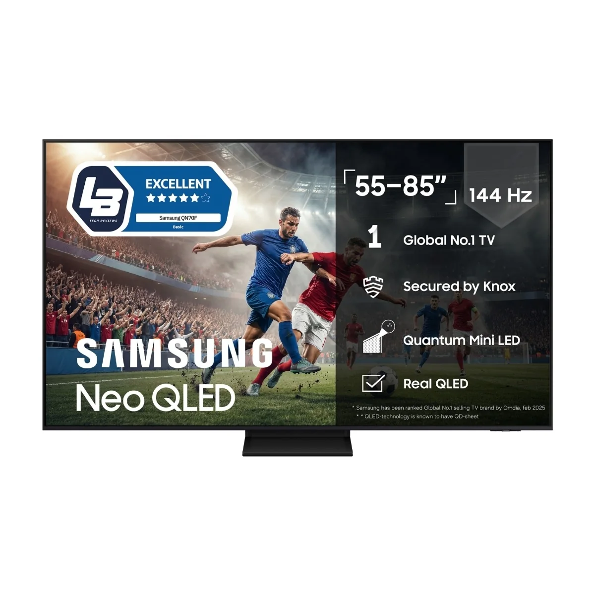 Samsung TQ75QN70FAU, 190,5 cm (75), 3840 x 2160 pikseliä, Neo QLED, Älytelevisio, Wi-Fi, Musta