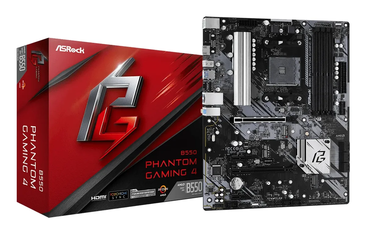 ASRock B550 PHANTOM PELI 4 Emolevy - AMD B550 - AMD AM4 - DDR4 RAM - ATX