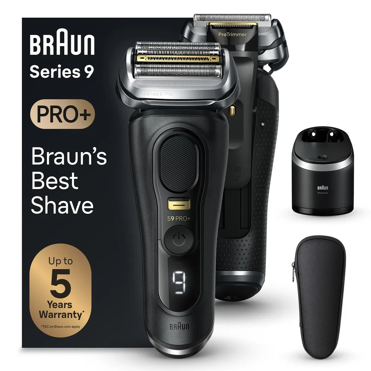 Braun Series 9 Pro+ 9560cc, Musta, Akku, Sisäänrakennettu akku, 60 min, Laatikko, 1 kpl