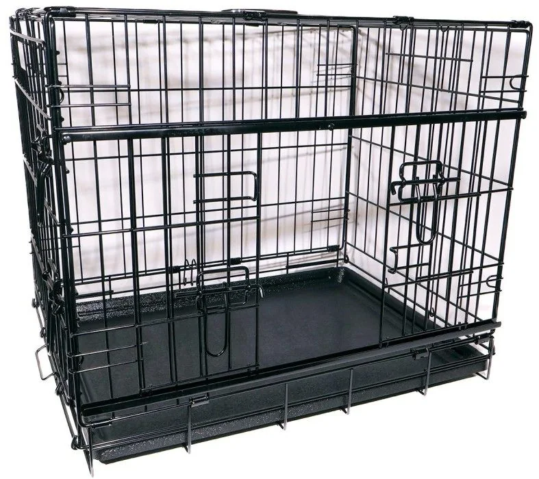 Active Canis - Premium liukuovellinen häkki - Musta - 76 x 53 x 61 cm